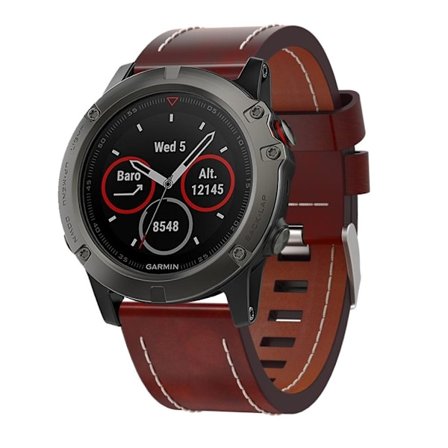Garmin Fenix 5X Klockarmband i PU-läder - Brun