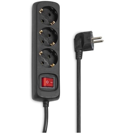 Grenuttag med 3 Uttag 1,4 meter svart