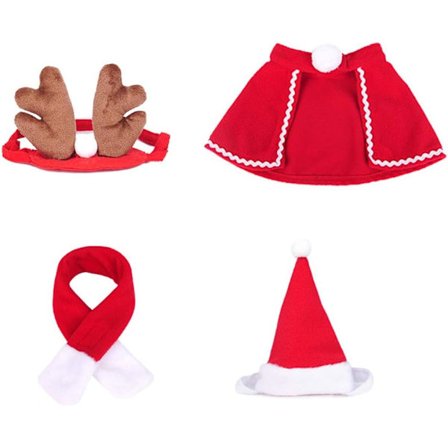 Juldräkt för katt 4 delar Katt Husdjur Hund Kläder för små katter Hundar Jul Halloween Cosplay Party Kul