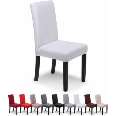 2 stk Stolpute Universal Stretch Spisestol Trekk (Hvit)