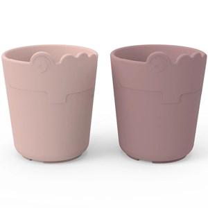 Done by Deer 2-Pack Powder pink Kiddish Croco Mini Mugs One Size - Tableware - One size - Pink