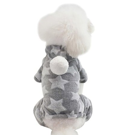 Hunds firbenede hættetrøje Kæledyrstrøje Hunds varme tøj til efterår og vinter