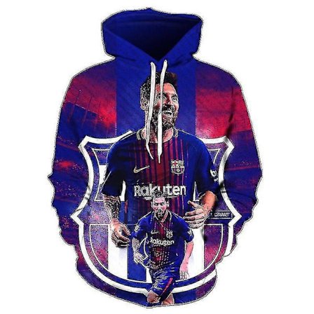 Fotballstjerne Messi Fan Cheer Løs Hettegenser 3d Helse Stoff Hettegenser Høy Kvalitet Voksen Barn