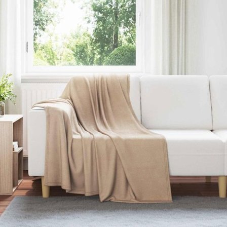 Täckning - täcke - pläd Vidaxl Jeté Camel 170 x 130 cm Fårskinn