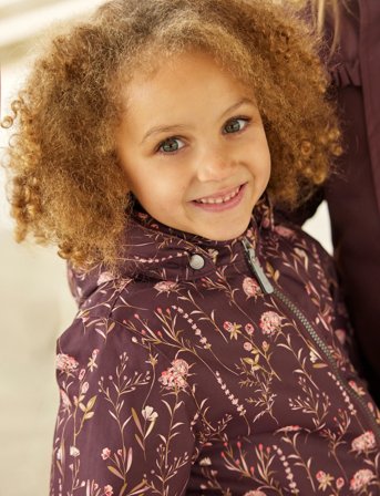 Minymo Snow Jacket Aop - Burgundy - 128