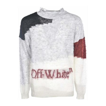 Off White Distressed Logo Trui , Wit , Heren , Maat: M