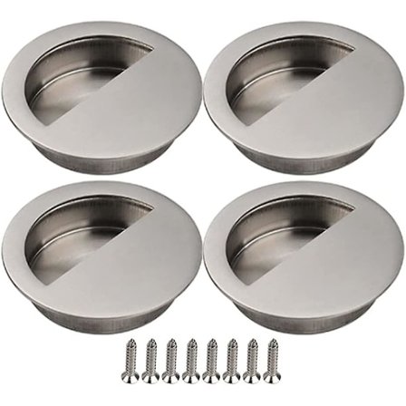 4 st skjutdörrhandtag skåpdörr infälld handtag möbelhandtag med skruvar skåp silver
