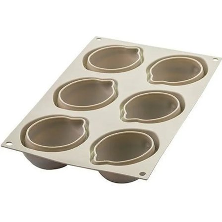 Silikonform - 6 3D-citroner - Beige - Flexibel - Värmebeständig beige