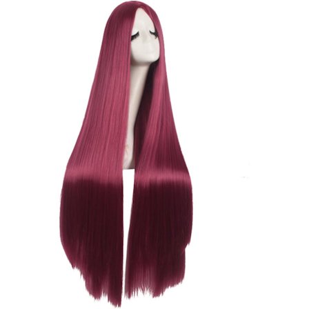 40 tommer/100 cm Moderigtig Lige Naturlig Lang Anime Kostume Paryk