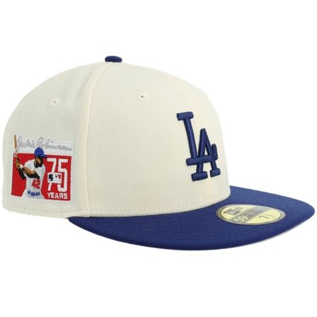 New Era - MLB Vit fitted Keps - Hatstore Exclusive x Los Angeles Dodgers 59FIFTY Robinson 75 Years Chrome/Royal Fitted @ Hatstore
