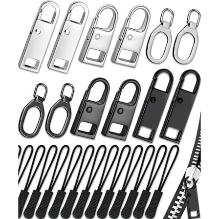 Universelt lynlåstræk-sæt - 32 dele (4 stilarter x 4 størrelser), passer til rygsække, tasker, jakker, bagage og støvler