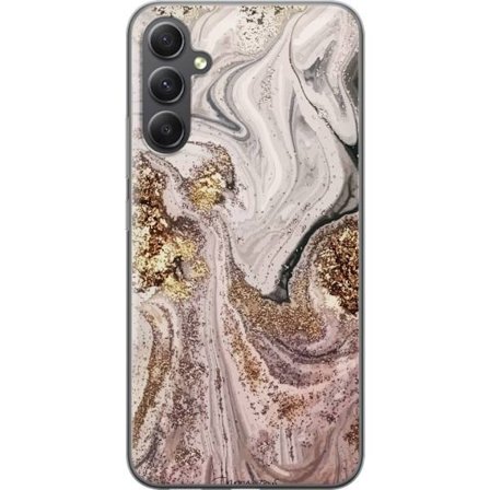 Kompatibelt Mobildeksel til Samsung Galaxy A05s Beige guldmarmor luksuriøs design med myke linjer og metallisk glans inspirert av elegant interiørstil