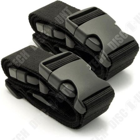 Bagagespänne - TD - Paket med 2 - Svart - 3.8 cm x 75 cm - Säkerställ dina väskor