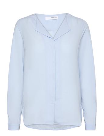 Slfsim -Dynella Ls Shirt O Blue Selected Femme