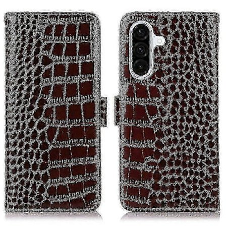 Nyhed til Samsung Galaxy A36 5g Etui Krokodille Tekstur Ægte Ko Læder Telefonpung Cover - Rød