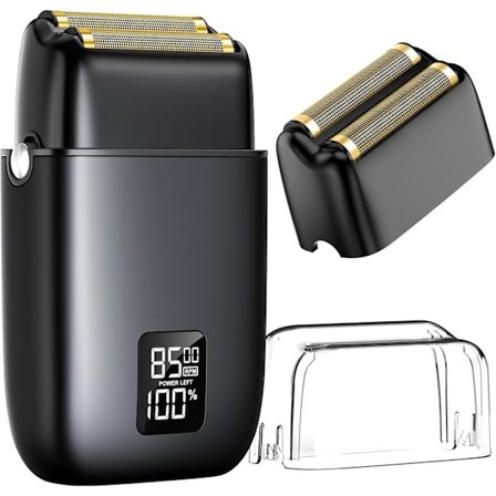 3-Hastighets Elektrisk Folie Rakapparat för Män, Dubbla Flytande Blad IPX7 Vattentät Våt & Torr Rakapparat med LED-Display & Typ-C Laddning, Prec