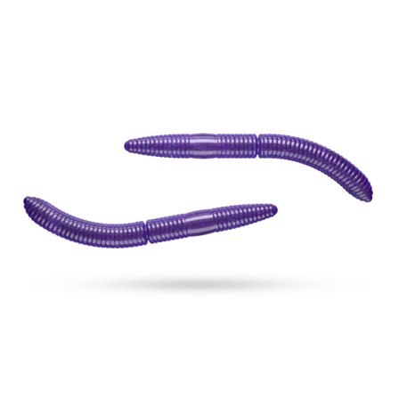 Libra Lures Fatty D'Worm 75 No Scent (8-pack) - Purple Glitter