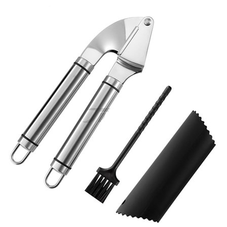 Hvitløkspresse i rustfritt stål med silikonrør