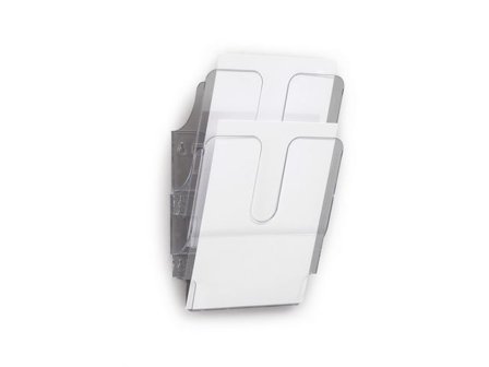 DURABLE Tidningsställ, FLEXIPLUS, monteras på vägg, 2 fack, A5, transparent - Lyreco - Kontorsmaterial - Till skrivbordet - Blankettfack och Boxar