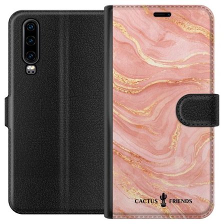 Yhteensopiva Lompakkokotelo Huawei Huawei P30 Cactus and Friends – RoseGoldFlow