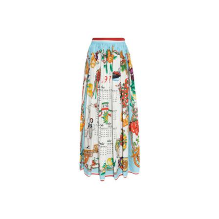 Dolce & Gabbana, Patterned skirt Wit, Dames, Maat:S,Katoen,grafisch patroon