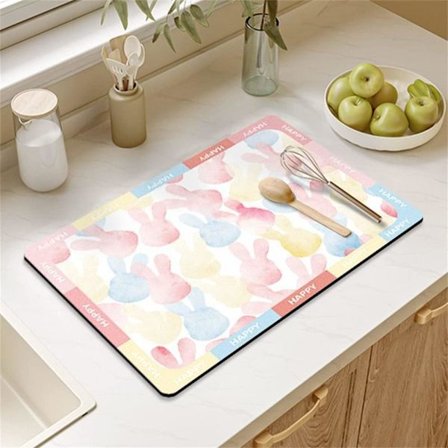 Kahvikoneen Alusta Vesiväri Kanin Painatus Astian Kuivausmatto Astia