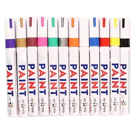 12 stk. Graffiti Tusjer Assorterte Lyse Farger Vanntette Hurtigtørkende Malertusjer for Glass Tre Metall (LGL)