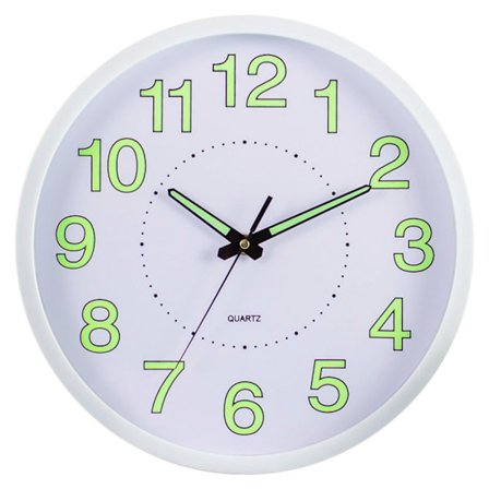 Vit lysande digital väggklocka