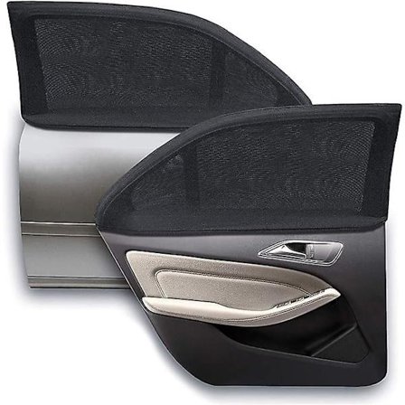 Solskjerming for bil, 2 stk. Solskjerming for bil som blokkerer UV-stråler for barn og kjæledyr Bakre solskjerming for bil (Svart