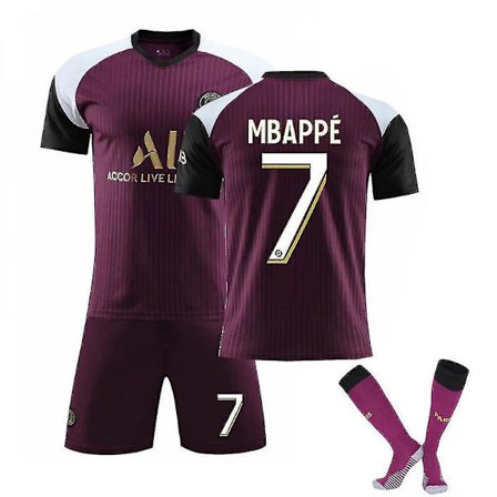 bappe #7 Jersey Home 21-22 Paris Fotball T-skjorter Trikotsett /