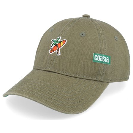 Coastal - Vihreä unconstructed Lippis - Curved Visor Palm Cross Olive Dad Cap @ Hatstore