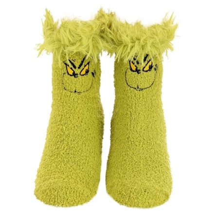 Grinch Plussj Jule Sokker, Grønn Monsteransikt Tegneserie Koselige Høytids Sokker