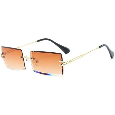 Rimless Rectangle Sunglasses For Women/men Ultralight Metal Frame