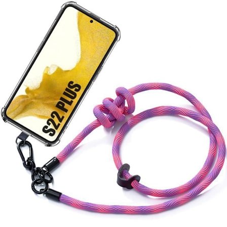 Coque - BOOLING - för Samsung Galaxy S22+ - Stötabsorberande skydd - Avtagbar rem - Transparent