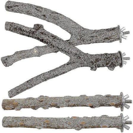 Fugle Undulat Siddepind 4 Stk. Naturligt Træ Stativ Papegøjelegetøj Fuglebur