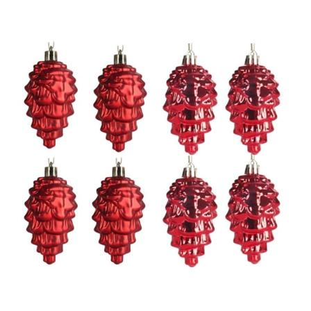 8 Stk Julehengsheng Julepynt RØD red