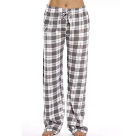 Dame Pyjamasbukser med Snøring i Livet og Rutete Mønster