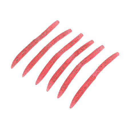 6 stk/sett Fiskemeitemark Fiskeåte Bite Resistant PVC Myk Maggot Meitemark Kunstig Åte Rosa