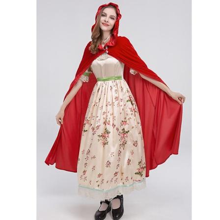 Karneval Halloween Lille Rødhætte Til Kvinde Kostume Deluxe Lang kappe Spooktacular Outfit Cosplay Fancy festkjole Red S