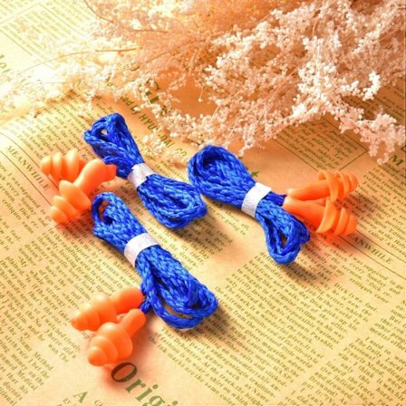 20 Par Snorepropper med Snor Genanvendelige Silikone Ørepropper med Snor Anti-Støj Øreprop til Søvn Høreværn, Blå