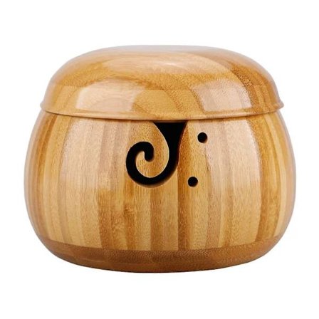 Strikkeskål i bambus, garnskål, sytilbehør, strikkebeholder til hjemmet, håndlavet uldopbevaringsskål