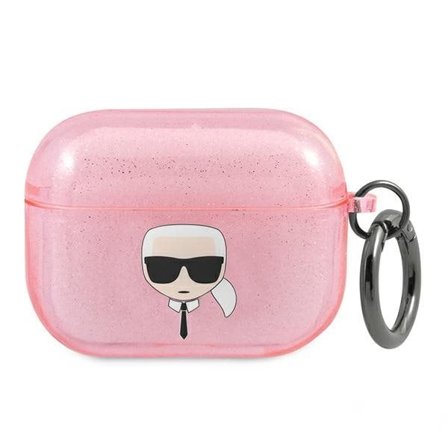 Karl Lagerfeld Glitter Karl's Head-etui til AirPods Pro - Pink