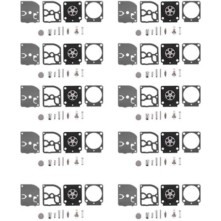 10 sett forgasser reparasjonssett trimmer deler RB-100 membran pakning for HS45 FS55 FS38 BG45 MM55 4137 C1Q