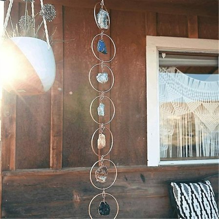 7 Chakra Gemstones Healing Crystals Wind Chimes Decoration Window Car Hanging Ornament (FMY)
