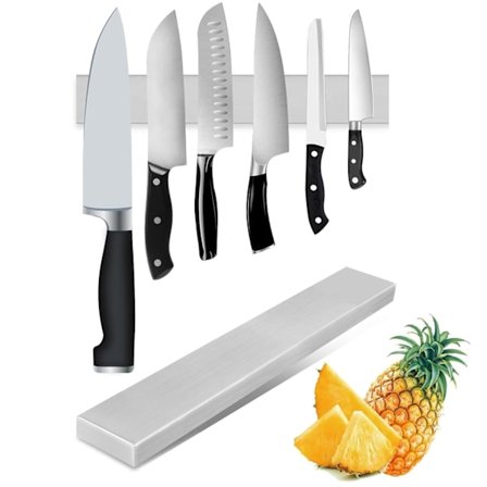 Magnetisk knivholder, magnetisk knivlist i rustfritt stål, kan brukes som knivholder, knivlist, magnetisk verktøyoppbevaringsboks (30 cm)