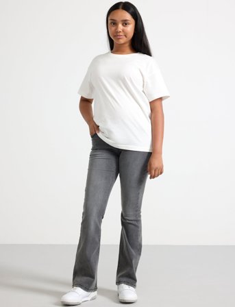 Lindex Trousers Denim Freja Grey - Grey - 128