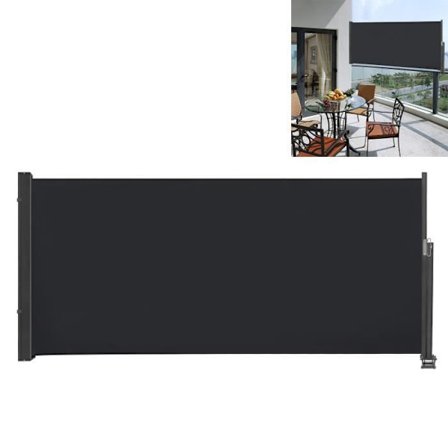 Sidomarkis - YUENFONG - 120x300cm - Solskydd - Väderbeständig - Antracit