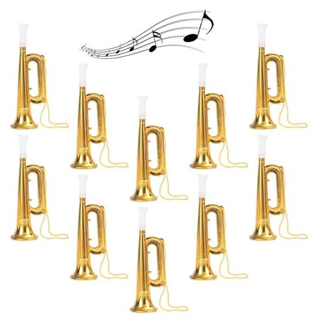 gyllen Trompet Leke Mini Trompet Resin Blåseinstrumenter Musikkinstrumenter Leke for Barn Lek Førskole Fest Leke (D-V2) [db]