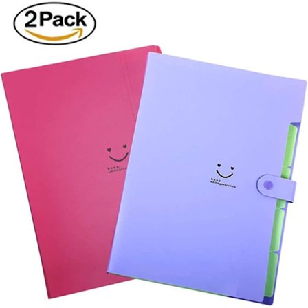 Utvidbar bærbar arkivmappe, A4 dokumentmappe, A4 brettet mappe, 5 rom, håndholdt