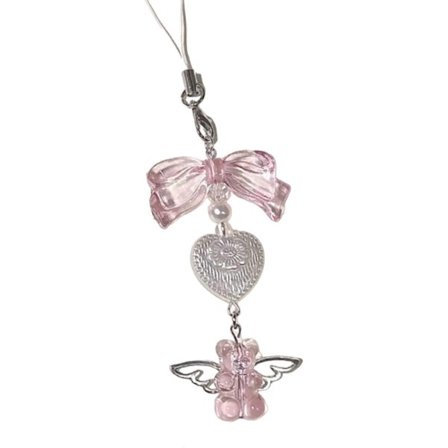 Søt Sløyfeknute Bjørn Anheng Telefon Sjarm Hengende Tau Søt Telefonkjede Stropp Veske Dekorasjon Lanyard Nøkkelring Tilbehør